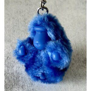 KIPLING Adam Baby Monkey Blue Key Chain Ring Bag Charm Fob Fx Fur
